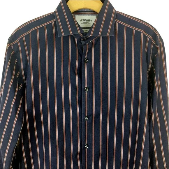 Charles Tyrwhitt Extra Slim Fit Striped Dress Shirt 16/33 - Picture 6 of 7